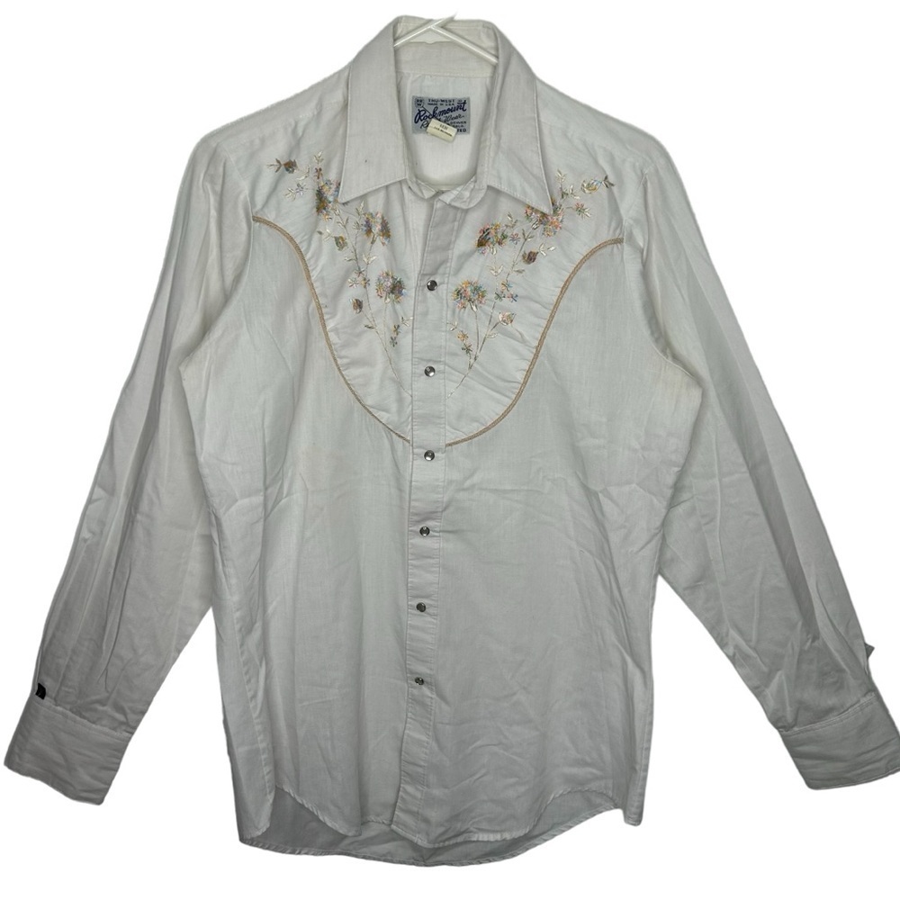 Vintage Rockmount Ranchwear Embroidered Snap Button Riding Shirt